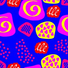 Seamless Pattern Of Abstract Art. Background In Bright Colors. Vector Illustration. Good Choice For The Background Decoration Royalty Free Stock Photo