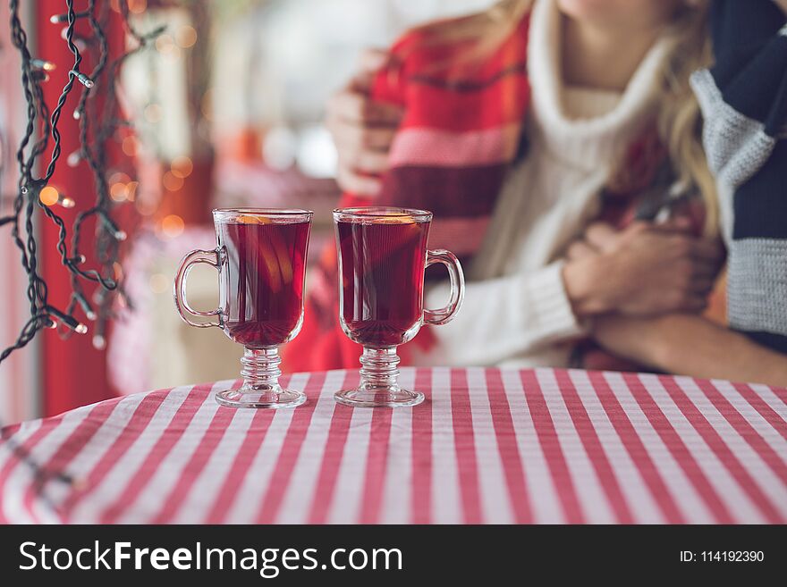 Young couple on a romantic date in a restaurant