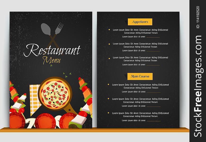 Restaurant menu, template design. Food flyer.