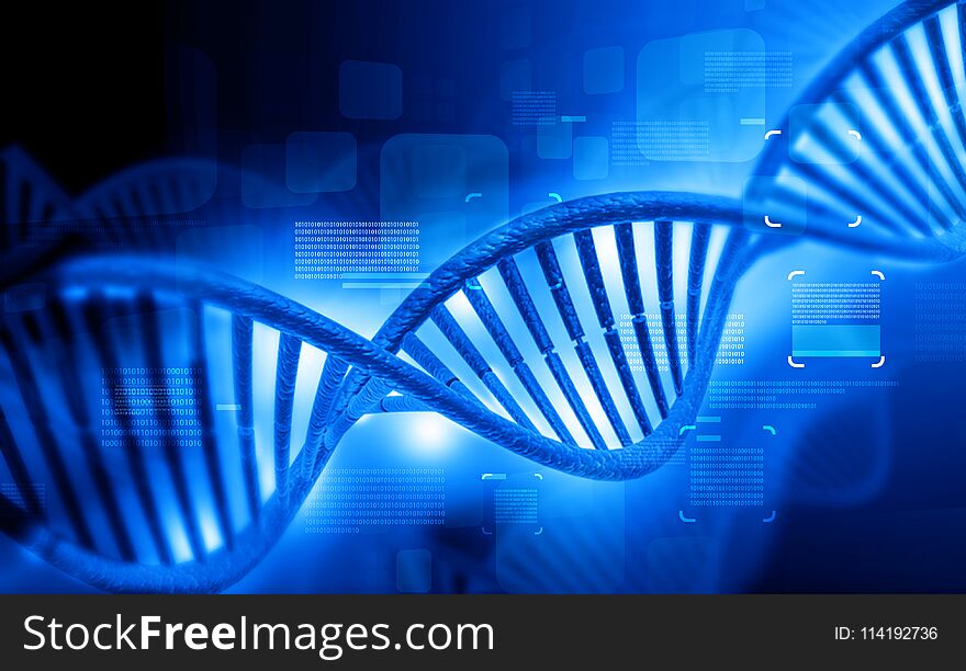 DNA molecules on abstract background