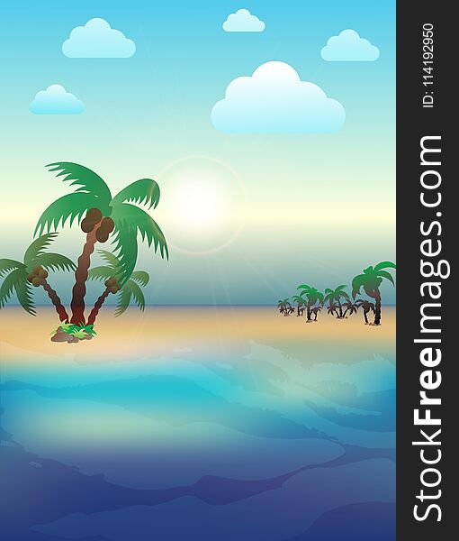 Monsoon concept with coconut trees and beachside. Monsoon concept with coconut trees and beachside.