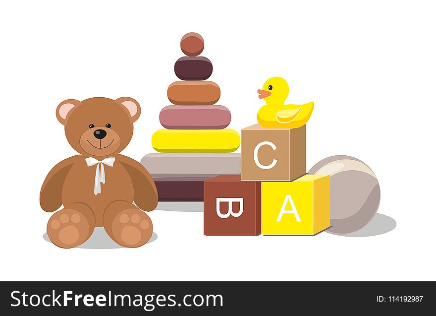 Bear And Clorful Toys