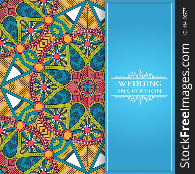 Ethnic Floral Seamless Pattern With Mandalas