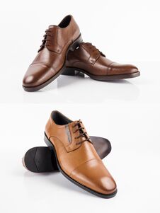 Male Brown Shoes Leather Stock Images