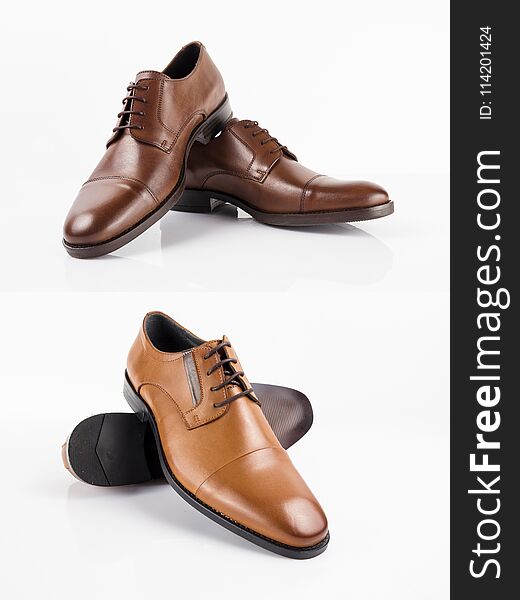 Male brown shoes leather