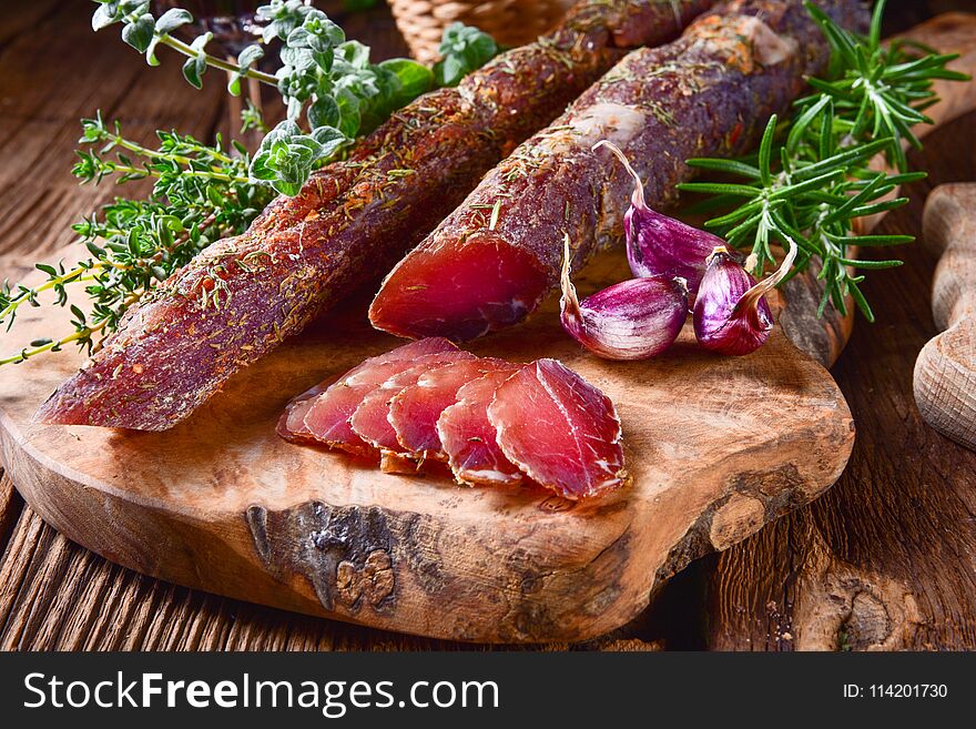 A dried sirloin with herbs de provence