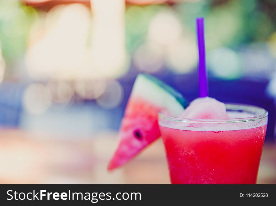 Close Up Of Watermelon Juice.