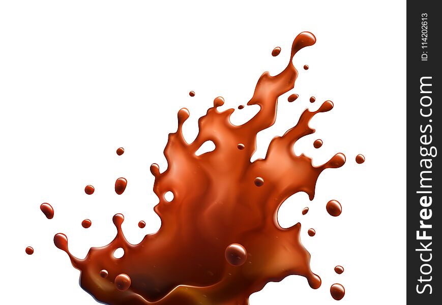 Black Coffee Splash Isolated on a White Background. Vector EPS10