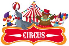 Circus Banner On White Background Royalty Free Stock Photos