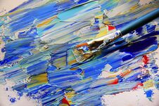 Closeup Background Of Brush And Palette Royalty Free Stock Images Closeup Background Of Brush And Palette Royalty Free Stock Images