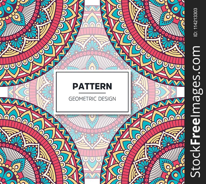 Ethnic floral seamless pattern. Abstract ornamental pattern. Ethnic floral seamless pattern. Abstract ornamental pattern