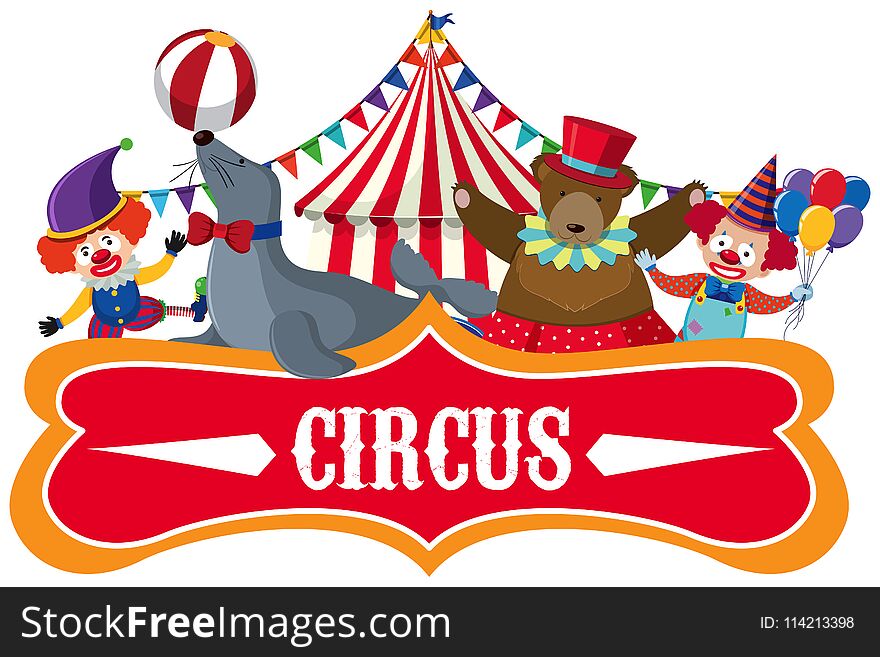 Circus Banner on White Background illustration