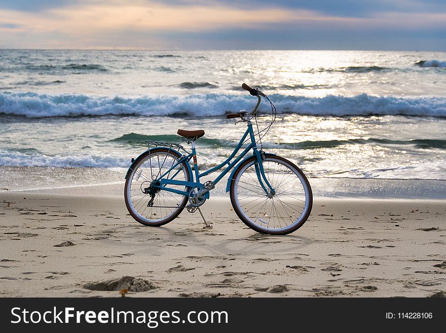 Beach, Bicycle, Sea, Mode Of Transport
