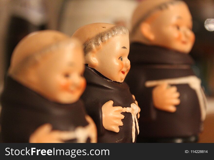 Close Up Of Little Monks Statues