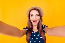 Self Portrait Of Nice, Amazing, Pretty, Positive, Laughing, Glad Royalty Free Stock Image