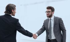 Welcome And Handshake Of Business Partners Royalty Free Stock Photo