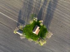Aerial Shot Of Old Abandoned Ranch Royalty Free Stock Image