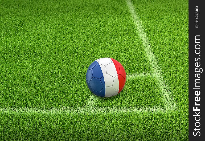 Image of Soccer football with French flag