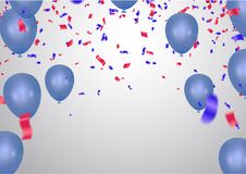 Celebration Background Template With Confetti And Ribbons Red An Stock Image Celebration Background Template With Confetti And Ribbons Red An Stock Image