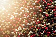 Pepper Spice Texture. Multicolored Pepper Corns, Mix Of Colorful Grains. Ingredients For Cooking, Top View Stock Photography Pepper Spice Texture. Multicolored Pepper Corns, Mix Of Colorful Grains. Ingredients For Cooking, Top View Stock Photography