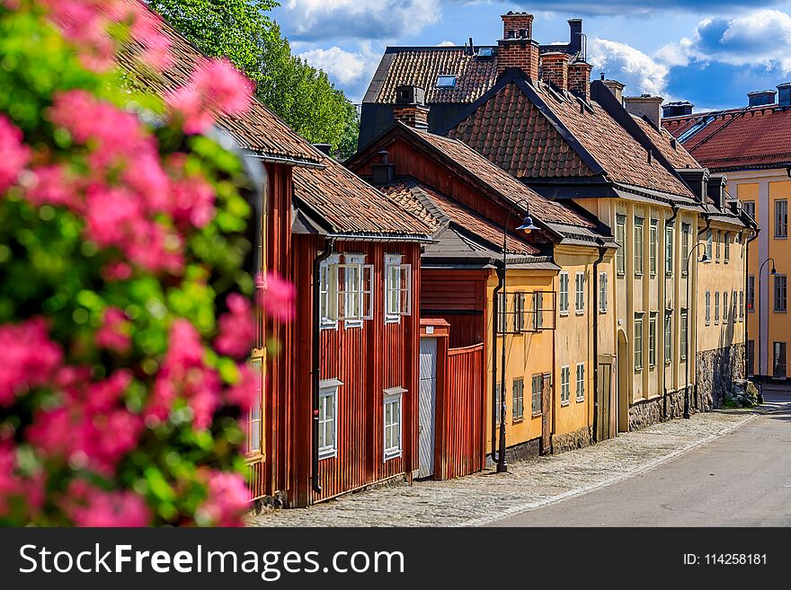 Traditional Old Houses In Stockholm Sweden