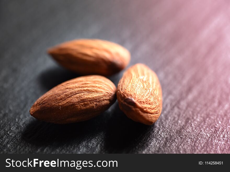 Almond nut Almond slice close up