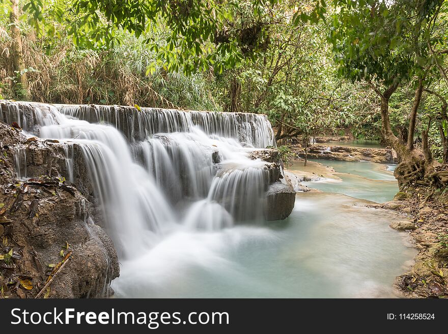 The amazing smaller Kuang Si Waterfalls in Luang Prabang, Laos. The amazing smaller Kuang Si Waterfalls in Luang Prabang, Laos
