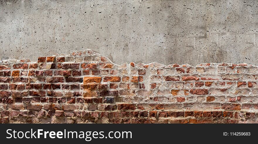 Old grunge brick wall background