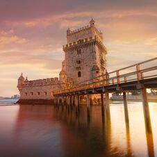 Belem Tower On The Tagus River. Royalty Free Stock Photography
