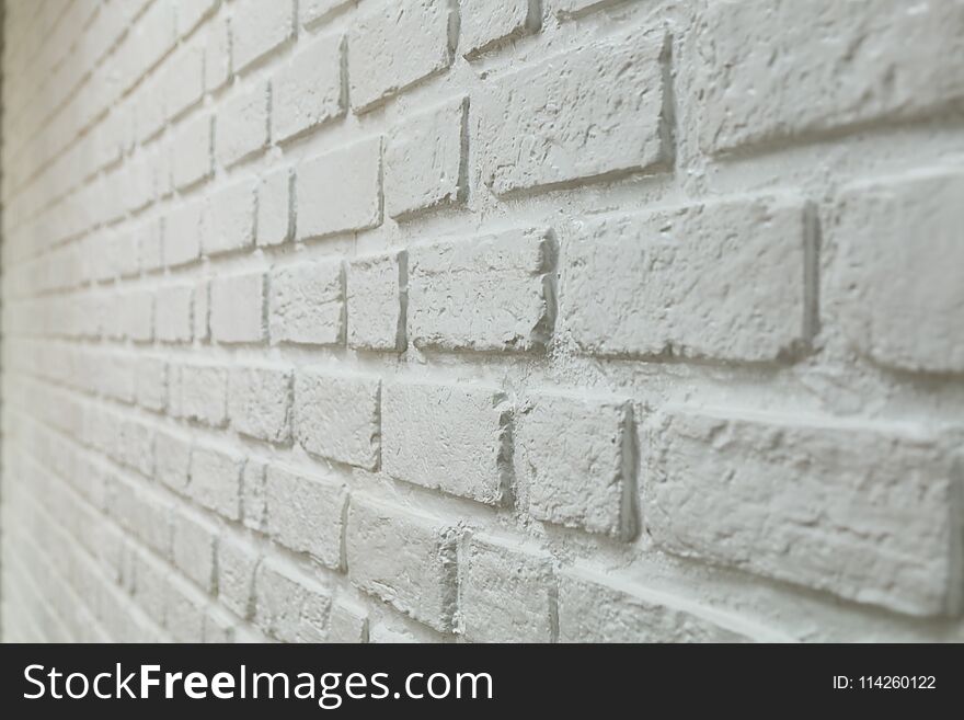 Close up white brick wall for wallpaper background