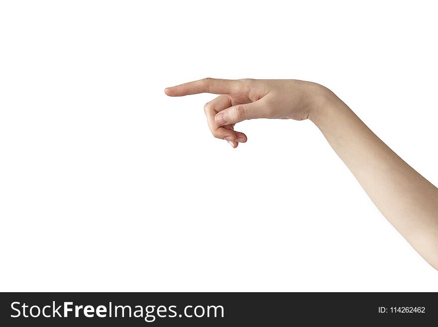 Female Hand On Isolated Background