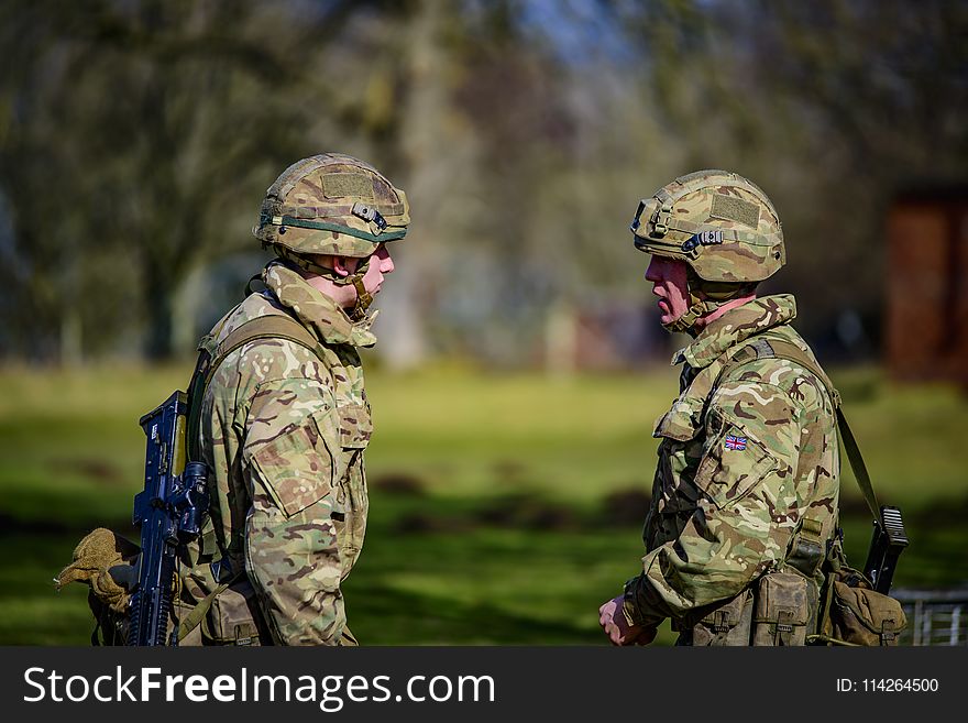 Selective Focus Photography of Two Soldiers