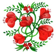 Bouquet With Decorative Red Flowers Royalty Free Stock Images