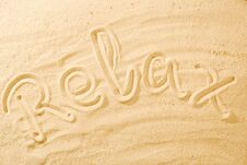 Word Relax On Sand Beach Royalty Free Stock Images Word Relax On Sand Beach Royalty Free Stock Images