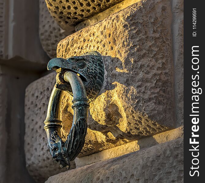 Real ring, detail of the facade of the palace of Charles V in Granada, Andalusia, Spain. Real ring, detail of the facade of the palace of Charles V in Granada, Andalusia, Spain.