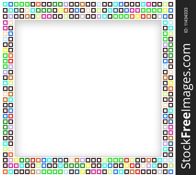 Colorful mosaic frame and white copy space
