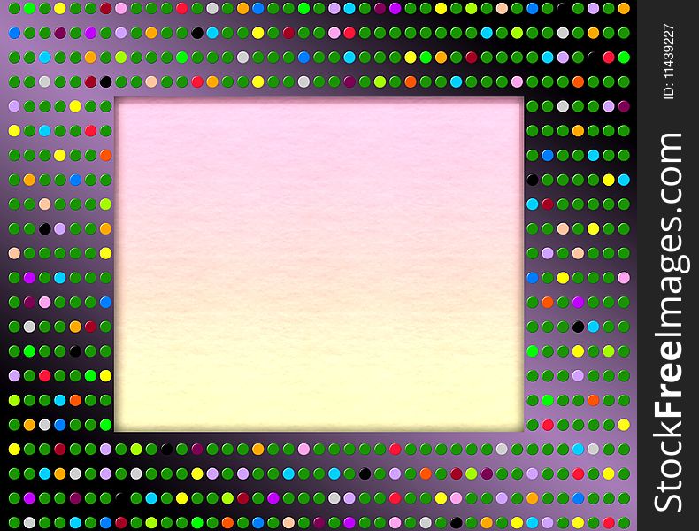 Shiny disco picture frame with little colorful dots