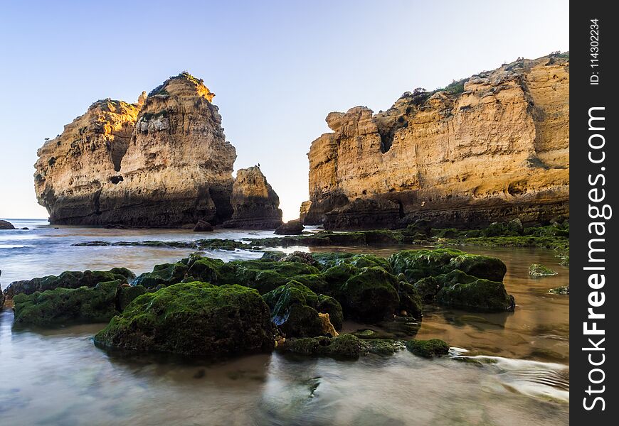 Praia De Sao Rafael Sao Rafael Beach In Algarve Region, Portug