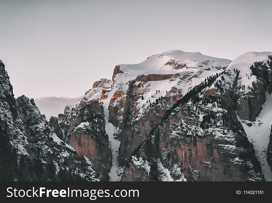 High-angle Photography of Snow Covered Mountains