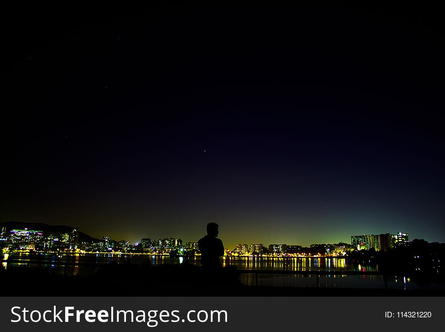 Silhouette Of Man During Nighttime