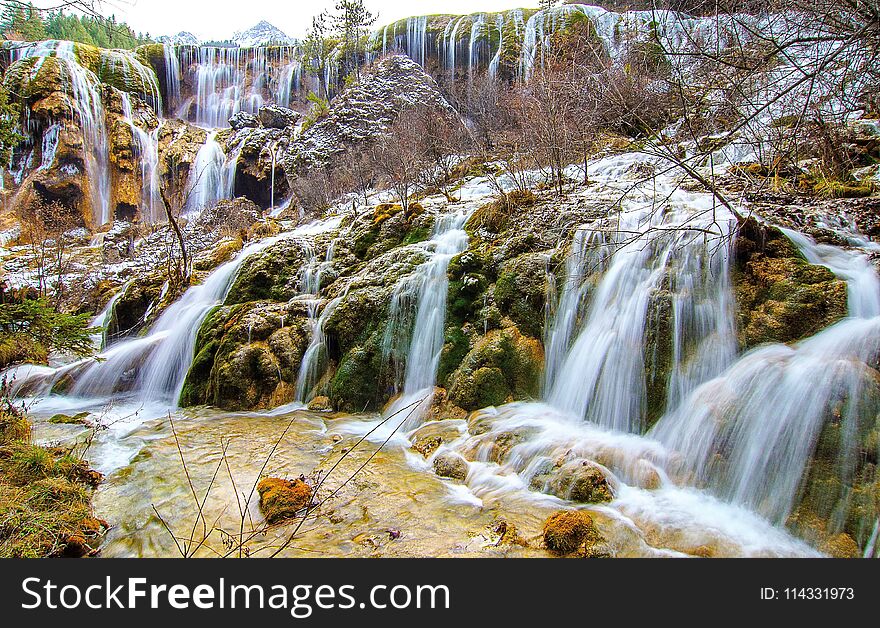Waterfall Inside Jiuzhaigo Valley Scenic Park