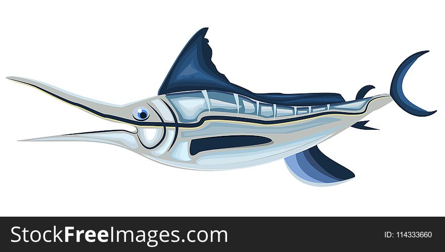 Fish needle. Fish-needle - the animal of the sea. Vector illustration
