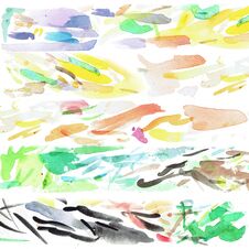 Green Natural Abstract Expressionist Watercolor Brush Royalty Free Stock Photos
