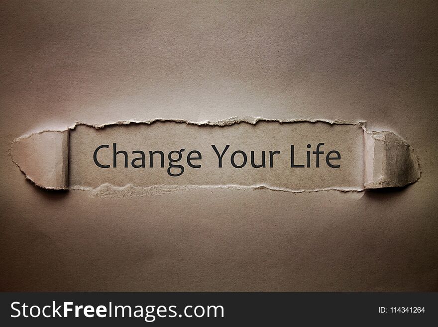 Change your life word on turn paper. Change your life word on turn paper.