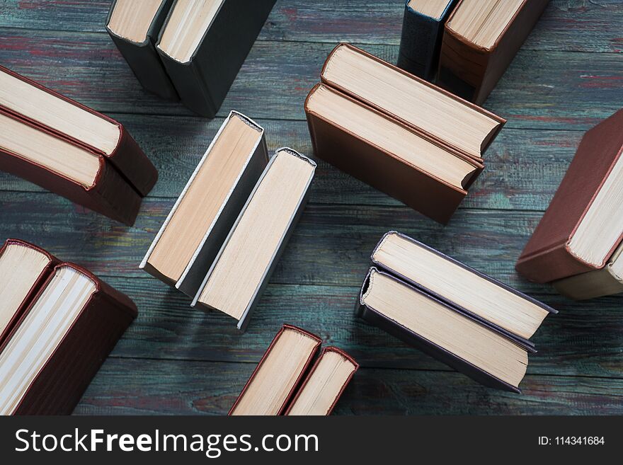 Book hardback on wooden table