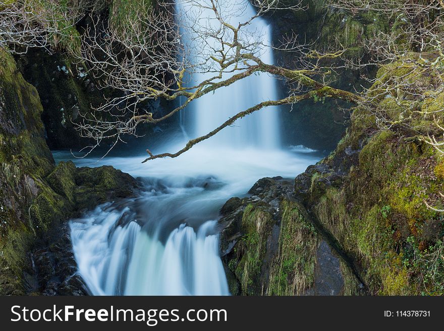 Time Lapse Photography Of Cascade