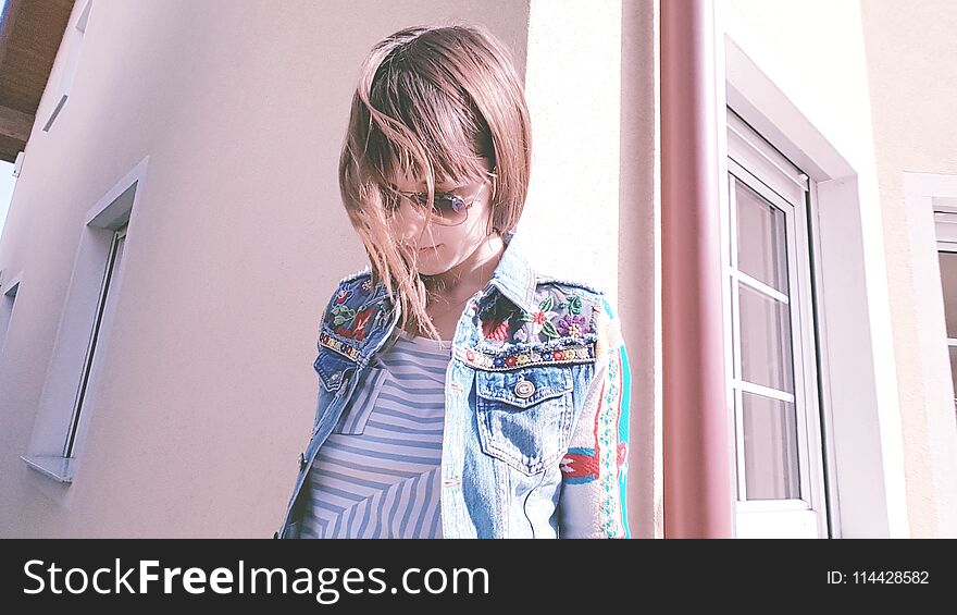 Girl Dreams Of A Beautiful House Sunny Day Colorful Clothes