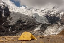 Camping Near North Annapurna Base Camp. Royalty Free Stock Image