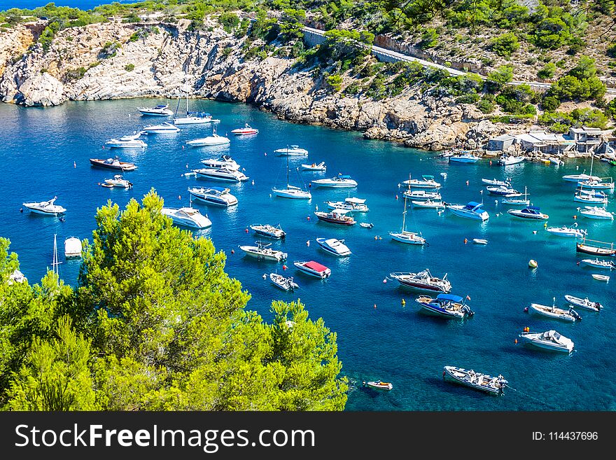 Es vedra island of Ibiza Cala d Hort in Balearic islands.