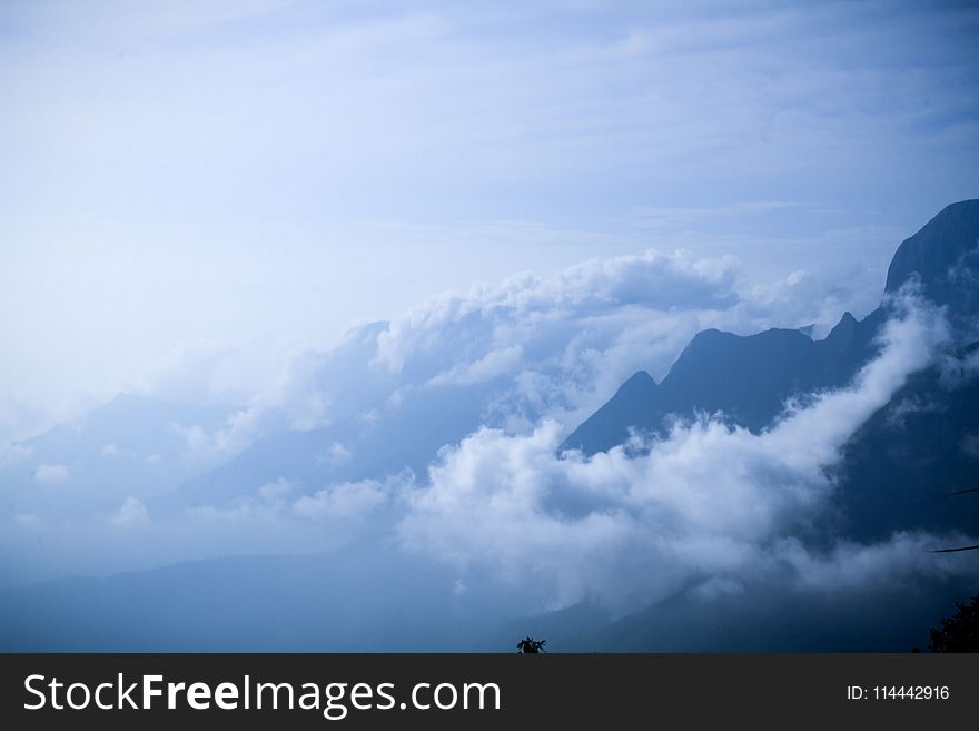 Mountain at Cloudy Sky